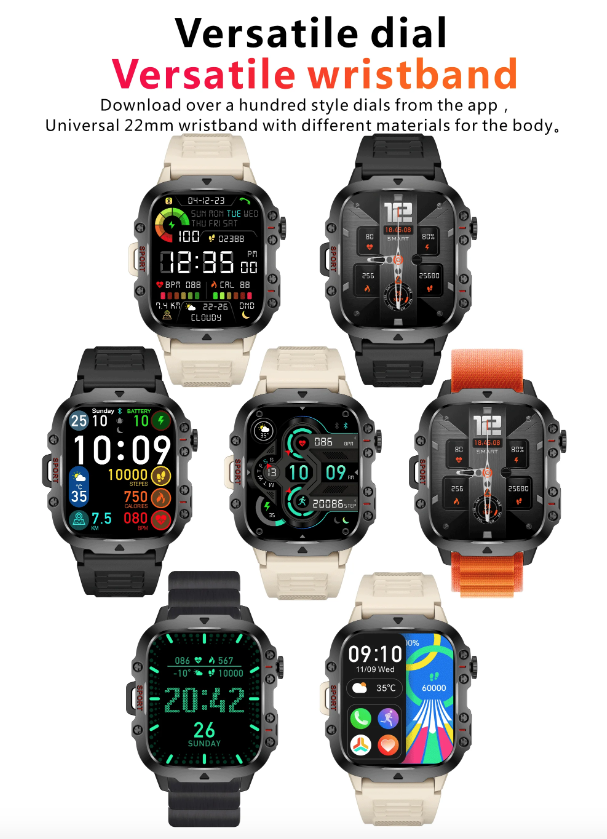 QX11 Chytré hodinky pro muže IP68 5ATM Venkovní sporty Fitness Tracker Monitor zdraví 1.96" BT hovory Chytré hodinky