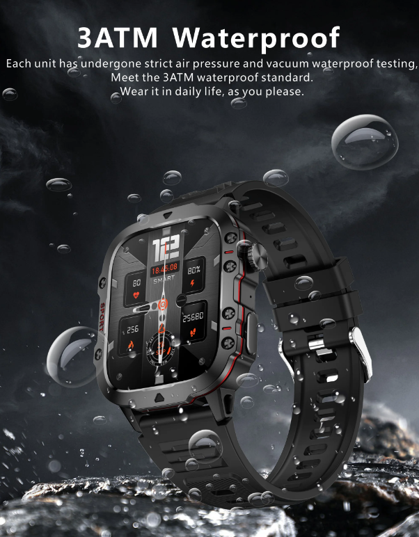 QX11 Chytré hodinky pro muže IP68 5ATM Venkovní sporty Fitness Tracker Monitor zdraví 1.96" BT hovory Chytré hodinky