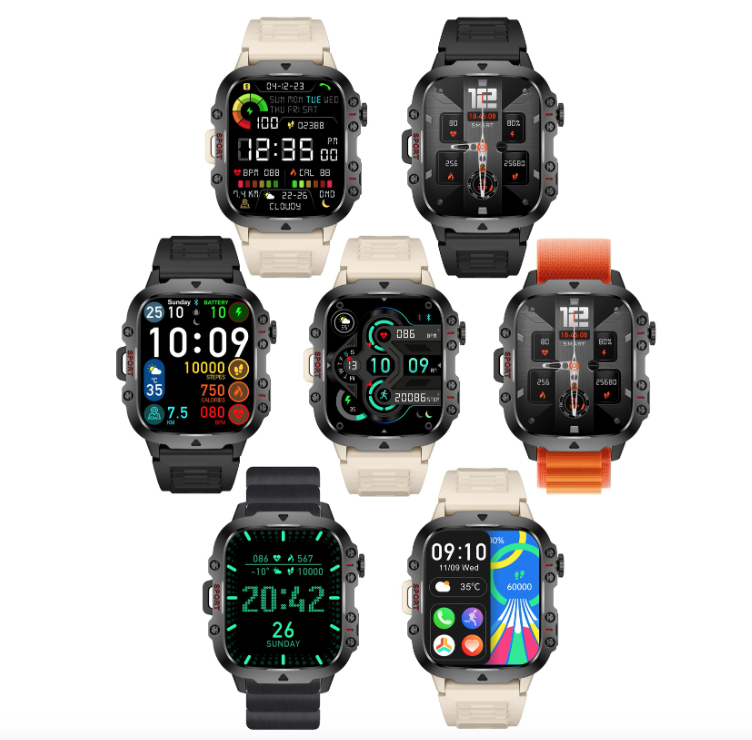 QX11 Chytré hodinky pro muže IP68 5ATM Venkovní sporty Fitness Tracker Monitor zdraví 1.96" BT hovory Chytré hodinky