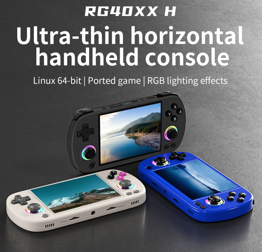 ANBERNIC RG40XX H Retro Herní Konzole | Kapesní Linux 64-bit | 4.0 IPS | 3200 mAh | Klasické Hry