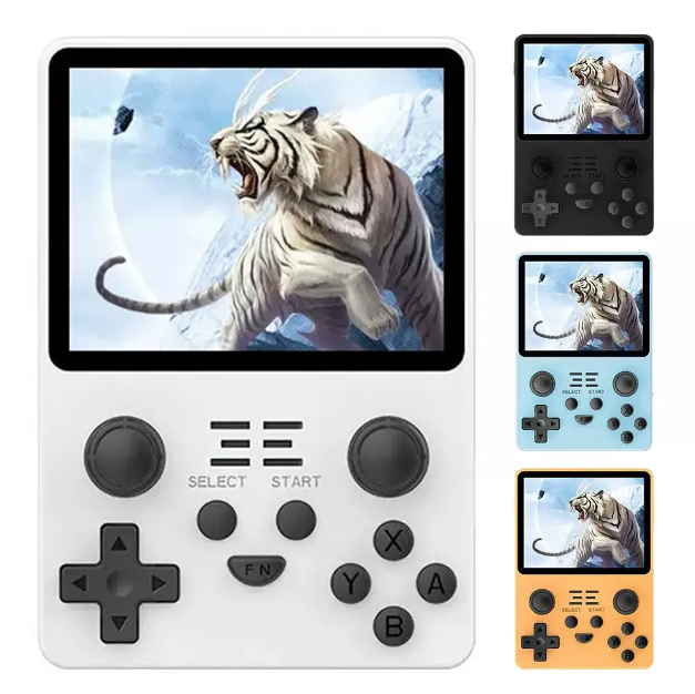 POWKIDDY RGB20S retro kapesní herní konzole, RK3326, 3,5" IPS displej, emulátory PS1 – přenosné hraní