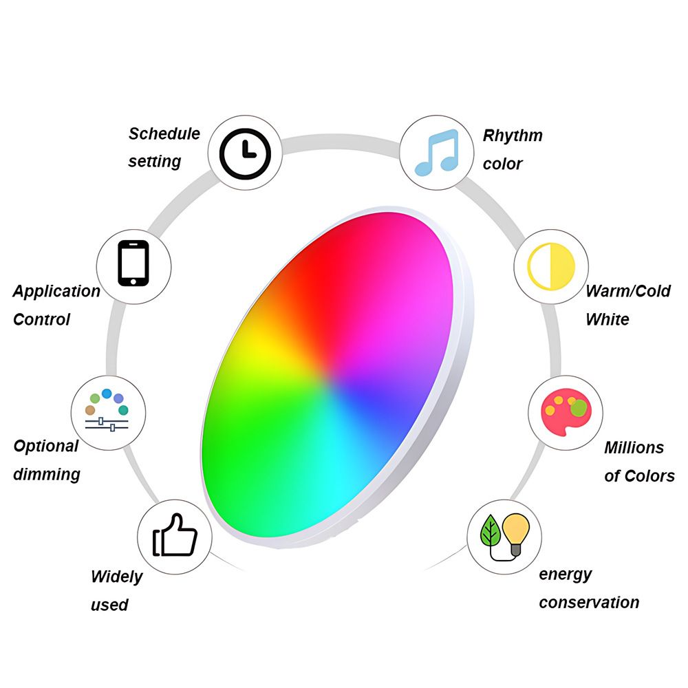24W Tuya Zigbee Wifi chytré stropní světlo RGBCW s hlasovým ovládáním Alexa pro obývací pokoj