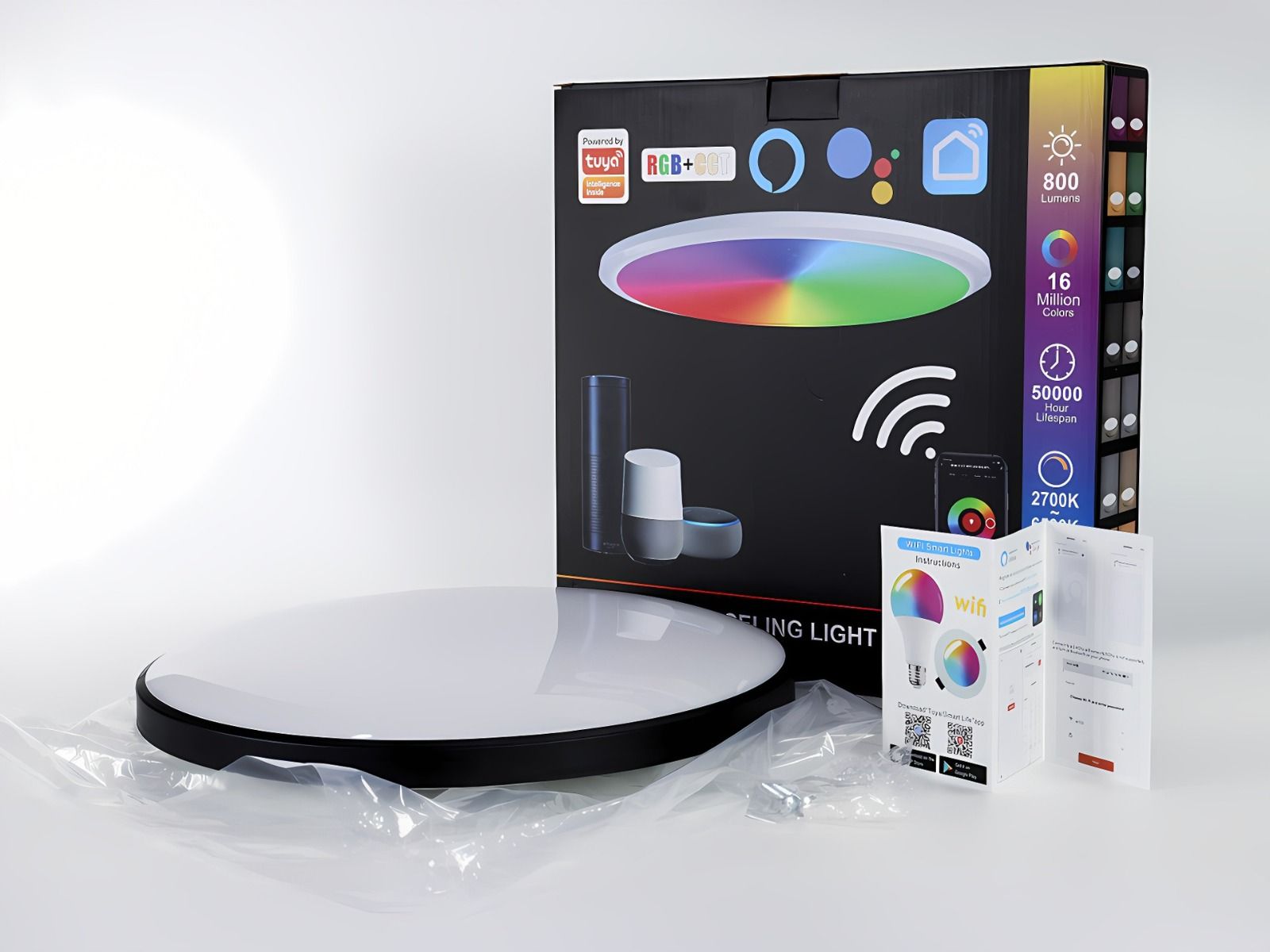 24W Tuya Zigbee Wifi chytré stropní světlo RGBCW s hlasovým ovládáním Alexa pro obývací pokoj