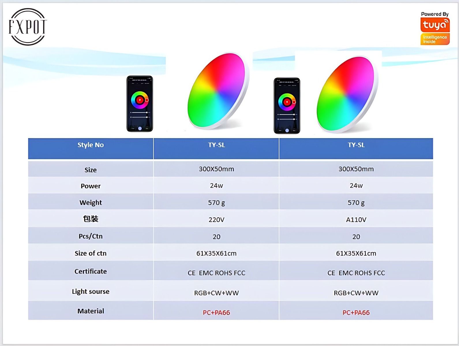 24W Tuya Zigbee Wifi chytré stropní světlo RGBCW s hlasovým ovládáním Alexa pro obývací pokoj