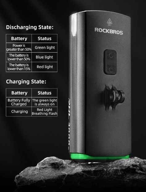 ROCKBROS RHL3000 Cyklistické světlo 3000 lumenů LED přední světlo s baterií 10000 mAh, voděodolné, pro MTB a silniční cyklistiku, odolné