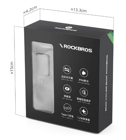 ROCKBROS RHL3000 Cyklistické světlo 3000 lumenů LED přední světlo s baterií 10000 mAh, voděodolné, pro MTB a silniční cyklistiku, odolné