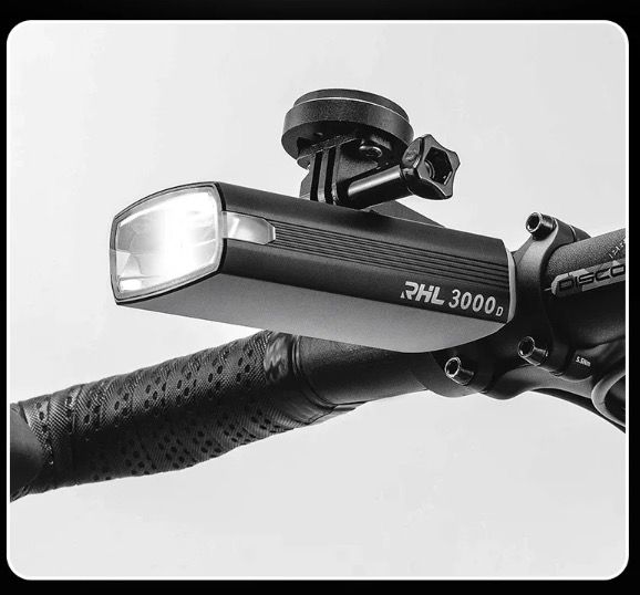 ROCKBROS RHL3000 Cyklistické světlo 3000 lumenů LED přední světlo s baterií 10000 mAh, voděodolné, pro MTB a silniční cyklistiku, odolné