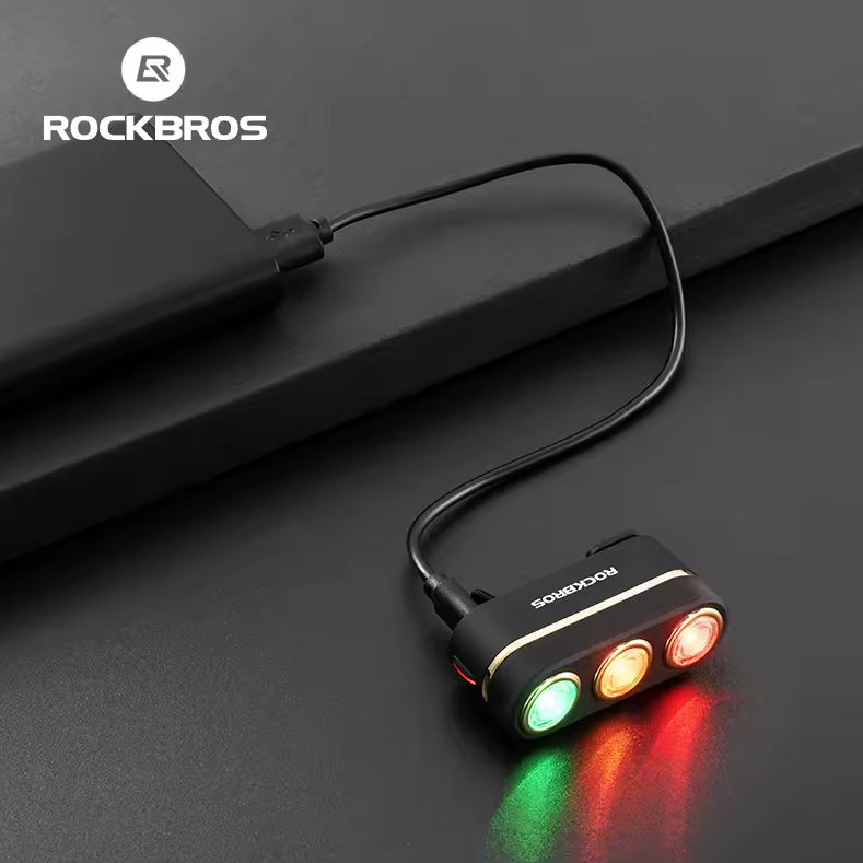 ROCKBROS Chytré zadní světlo na kolo | Vodotěsné IP64, Type-C, detekce brzdění pro bezpečnost