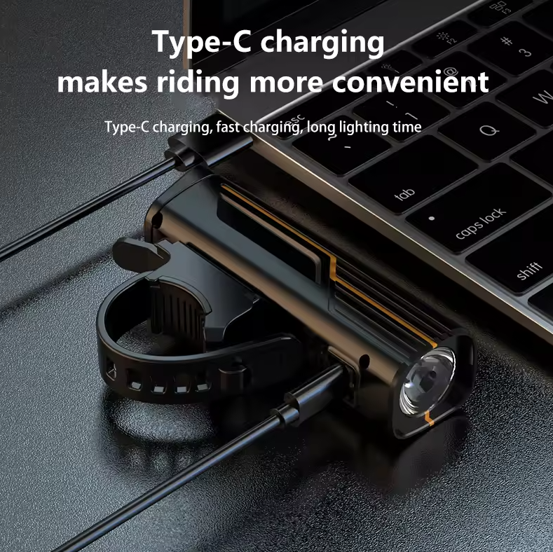 B9 Přední světlo na kolo s USB-C nabíjením pro MTB a silniční kola | Zvyšte svou bezpečnost na kole!