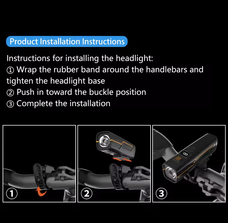 B9 Přední světlo na kolo s USB-C nabíjením pro MTB a silniční kola | Zvyšte svou bezpečnost na kole!