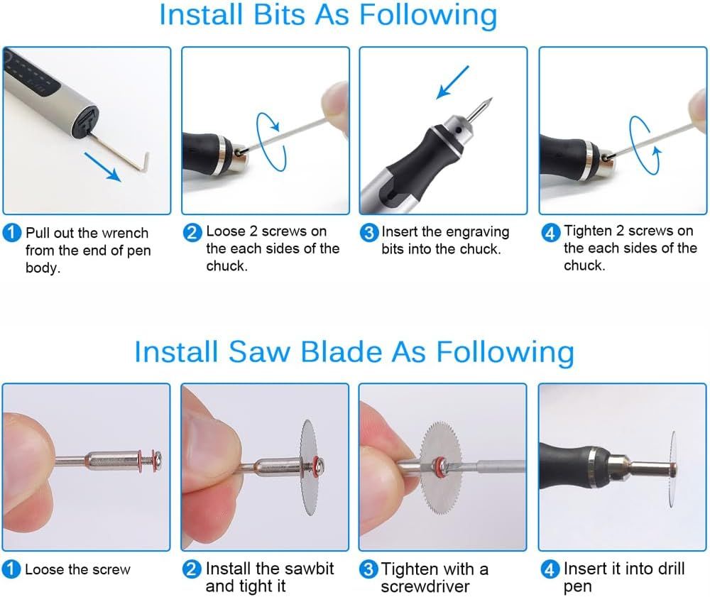 USB nabíjecí rycí pero s 35 bity, mini elektrická rycí a leptací zařízení, bezdrátové rotační nástroje pro rytí šperků, kamene, kovu, plastu, dřeva, pryskyřice a modelů
