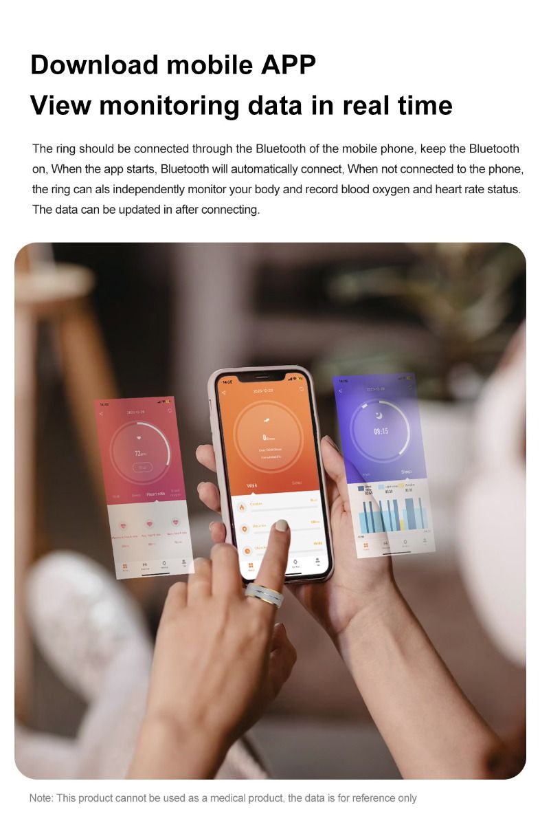Multifunkční Smart Ring | Nositelná Technologie | Monitorování zdraví & Fitness Tracker s Bluetooth
