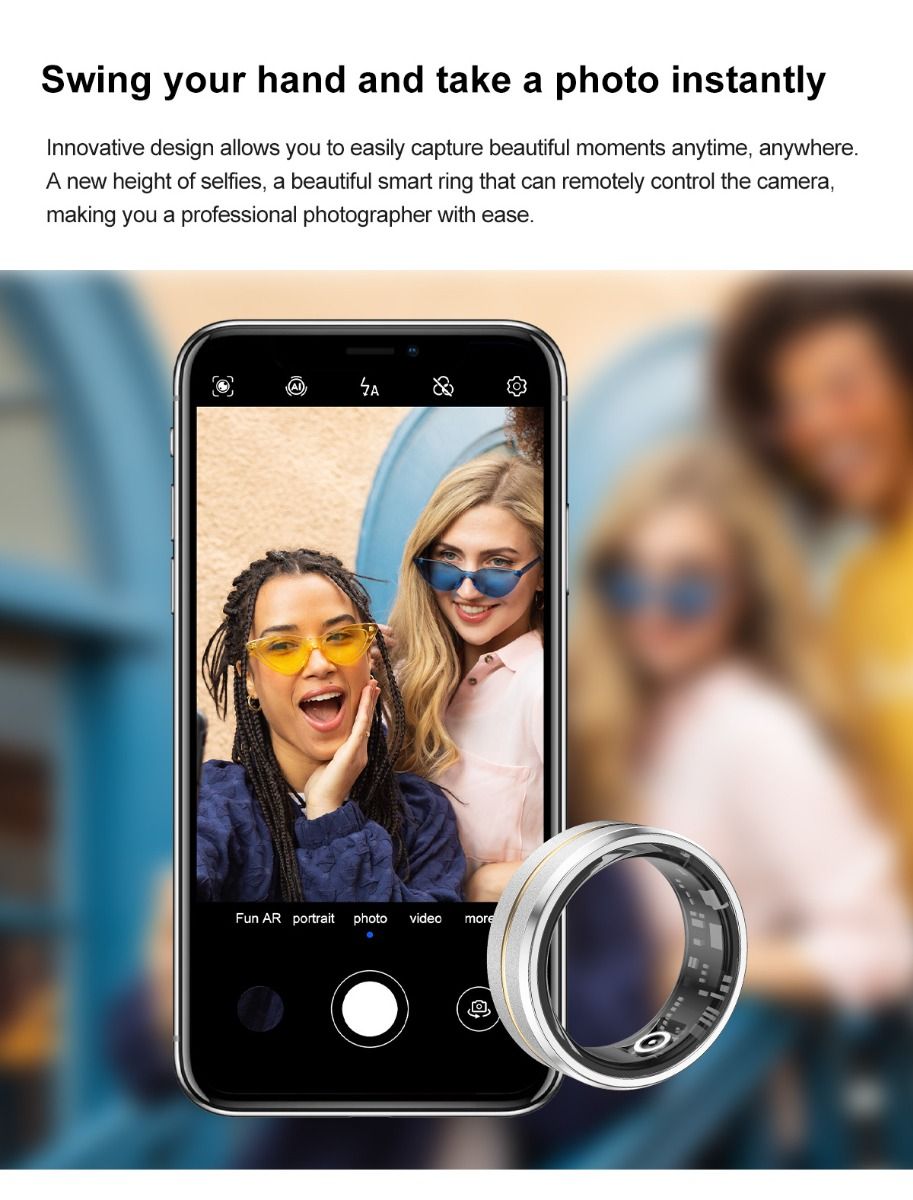 Multifunkční Smart Ring | Nositelná Technologie | Monitorování zdraví & Fitness Tracker s Bluetooth