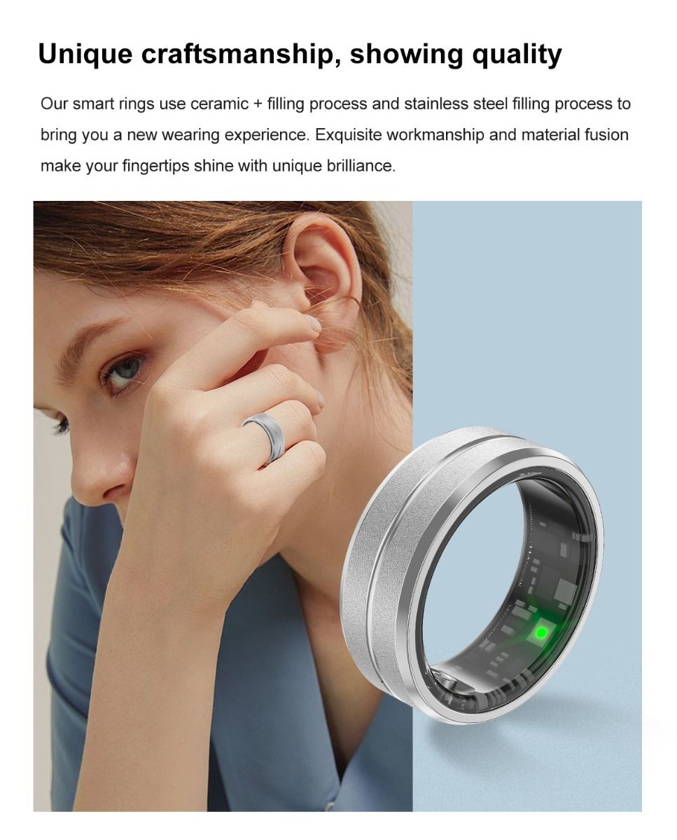 Multifunkční Smart Ring | Nositelná Technologie | Monitorování zdraví & Fitness Tracker s Bluetooth