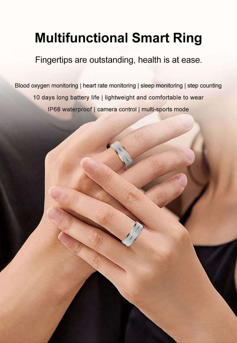 Multifunkční Smart Ring | Nositelná Technologie | Monitorování zdraví & Fitness Tracker s Bluetooth