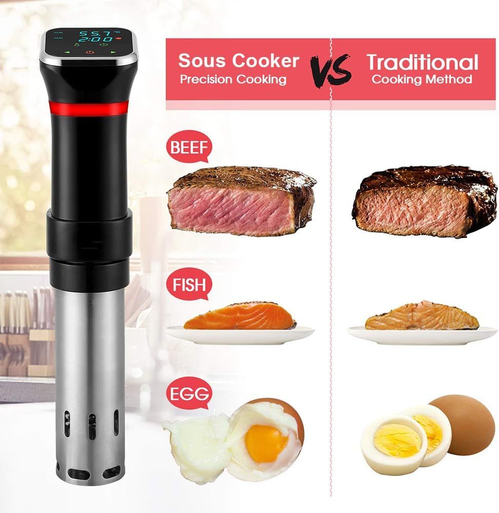 Sous Vide Stroj pro Domácí Vaření | Uživatelsky Přívětivý Kuchyňský Gadget s Regulací Teploty