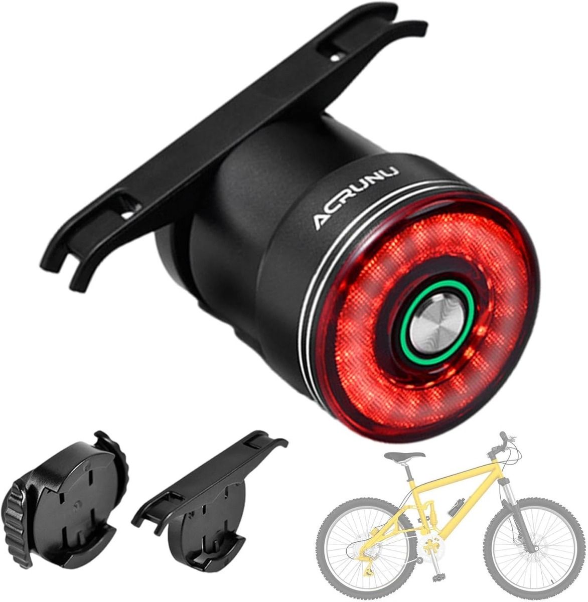 Chytré Zadní Světlo na Kolo s Indukcí Brzdy | Dobíjecí USB LED Vodotěsné pro Sedlovku/Sedlo