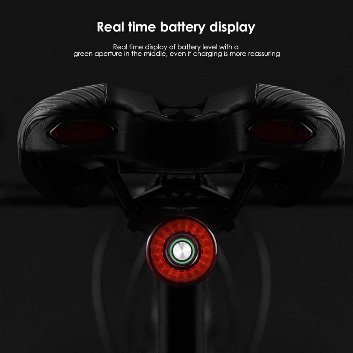 Chytré Zadní Světlo na Kolo s Indukcí Brzdy | Dobíjecí USB LED Vodotěsné pro Sedlovku/Sedlo