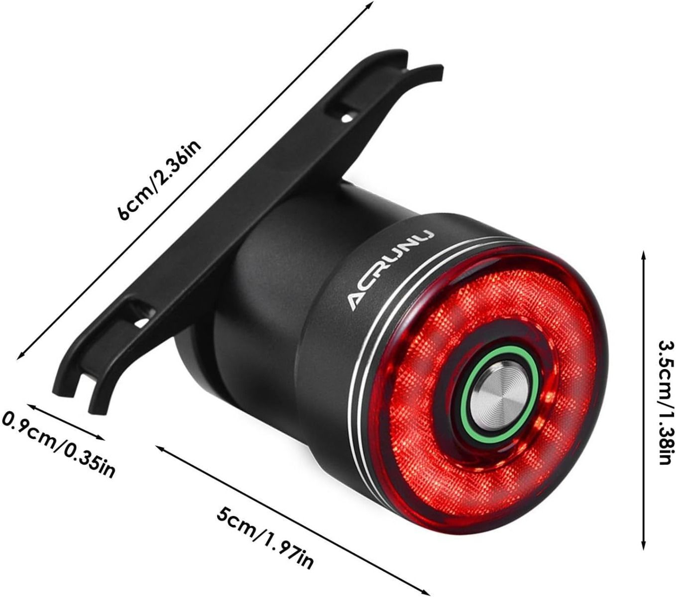 Chytré Zadní Světlo na Kolo s Indukcí Brzdy | Dobíjecí USB LED Vodotěsné pro Sedlovku/Sedlo