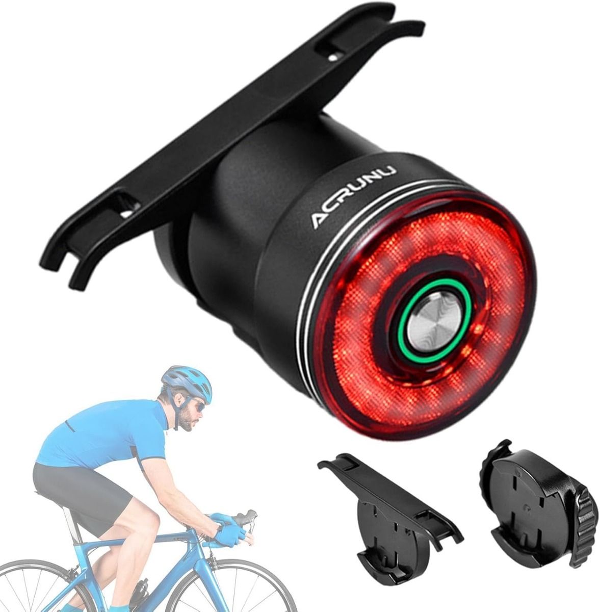 Chytré Zadní Světlo na Kolo s Indukcí Brzdy | Dobíjecí USB LED Vodotěsné pro Sedlovku/Sedlo