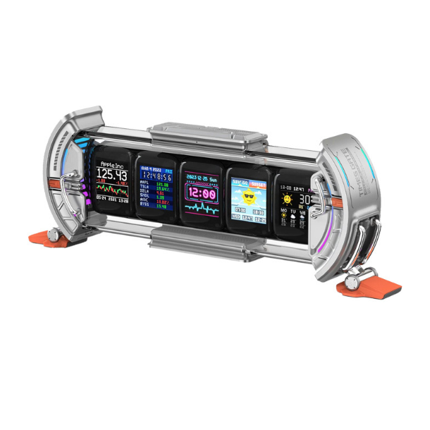 Divoom Times Gate Cyberpunk Budík pro hráče: RGB LED, Pixel Art, Bitcoin/Akcie, Wi-Fi, Chytrá Appka