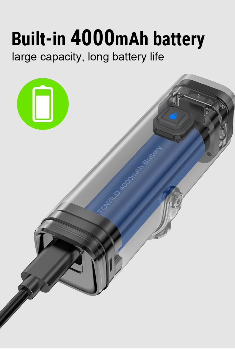 TOWILD CL1200 1200LM Cyklistické světlo USB nabíjecí přední lampa s bezdrátovým dálkovým ovládáním pro bezpečnost při noční cyklistice