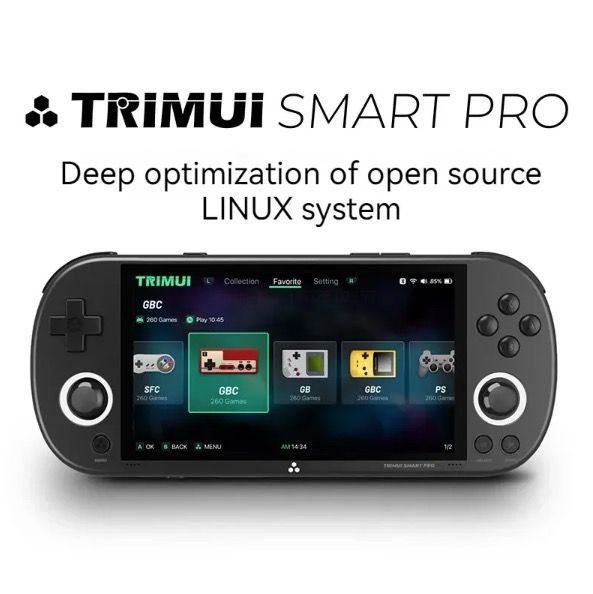 Trimui Smart Pro Vintage kapesní herní konzole, 4,96" HD displej, Bezdrátová, Retro hraní pro každého!