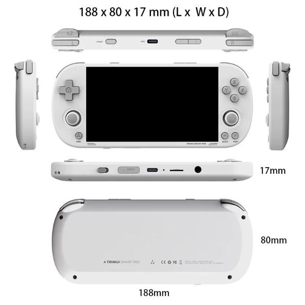 Trimui Smart Pro Vintage kapesní herní konzole, 4,96" HD displej, Bezdrátová, Retro hraní pro každého!