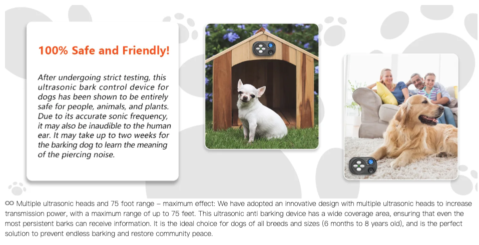 Ultrazvukové zařízení proti štěkání psů | Automatické zastavení štěkání | Výcvik psů k prevenci hluku