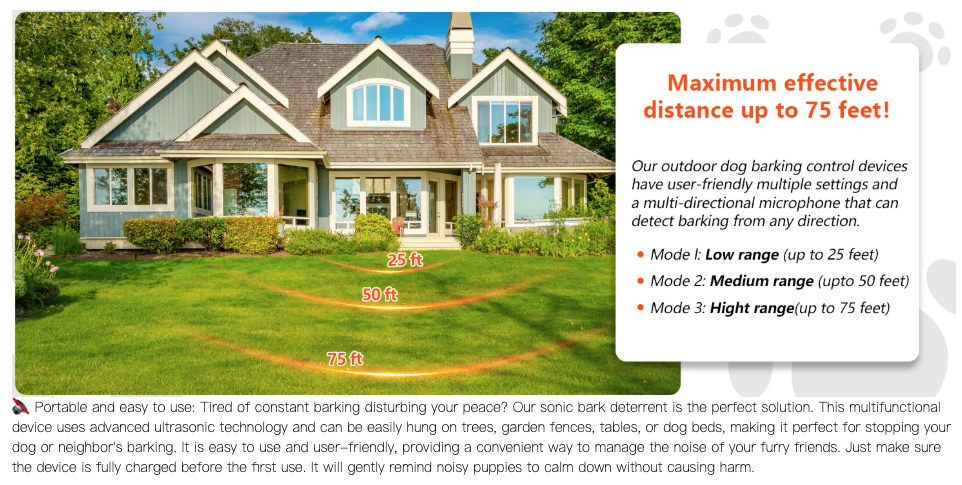 Ultrazvukové zařízení proti štěkání psů | Automatické zastavení štěkání | Výcvik psů k prevenci hluku