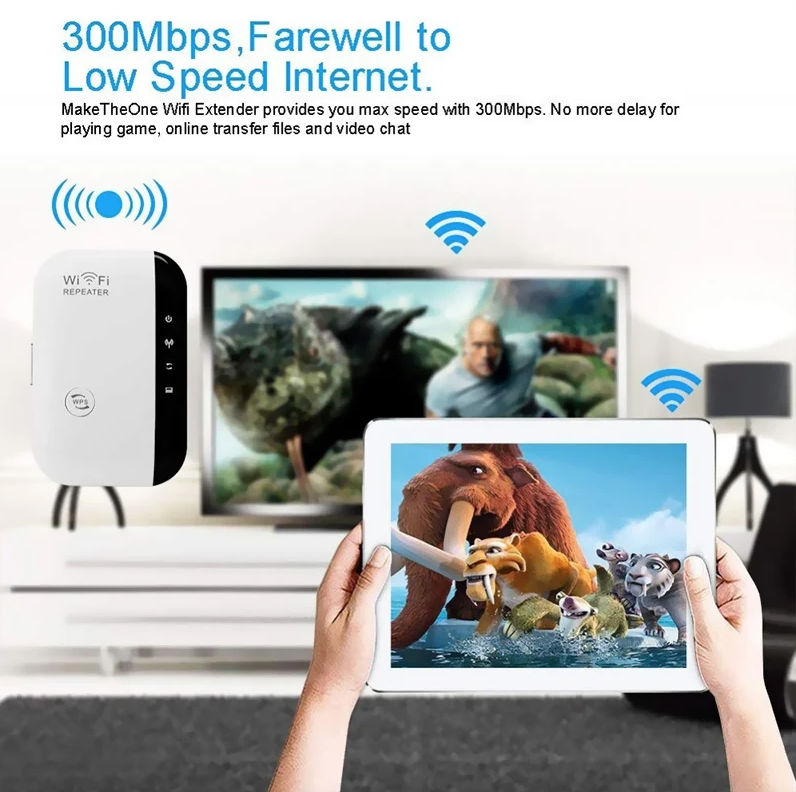 Wifi Repeater Zesilovač Signálu | Rozšířený Router pro Celý Dům | Do Ložnice, Prochází Zdí