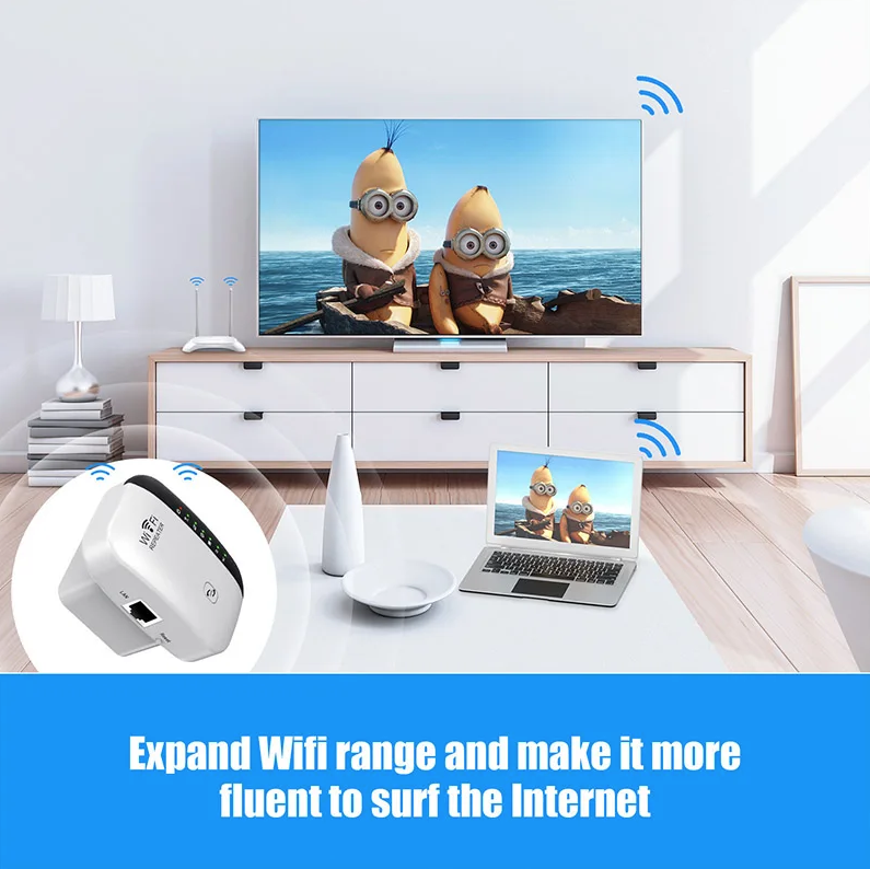Wifi Repeater Zesilovač Signálu | Rozšířený Router pro Celý Dům | Do Ložnice, Prochází Zdí