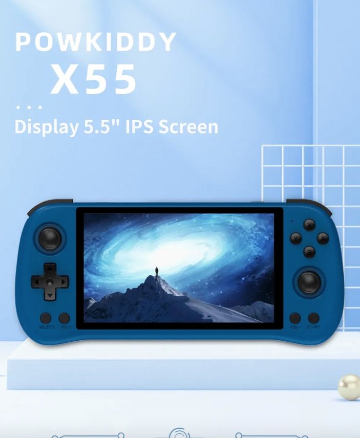 POWKIDDY X55 Kapesní Herní Konzole - 5,5" IPS 1280x720, RK3566 Retro Hraní, Přenosné pro Herní Nadšence!