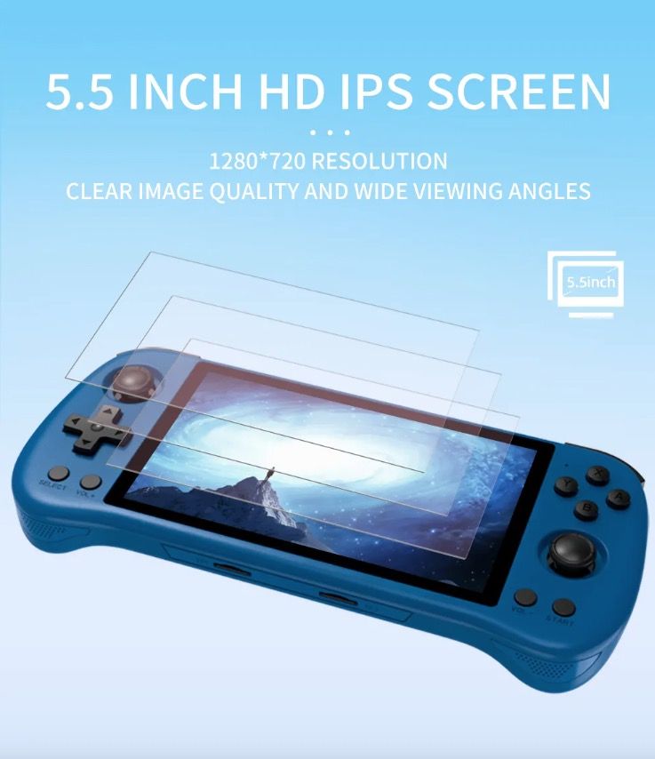 POWKIDDY X55 Kapesní Herní Konzole - 5,5" IPS 1280x720, RK3566 Retro Hraní, Přenosné pro Herní Nadšence!