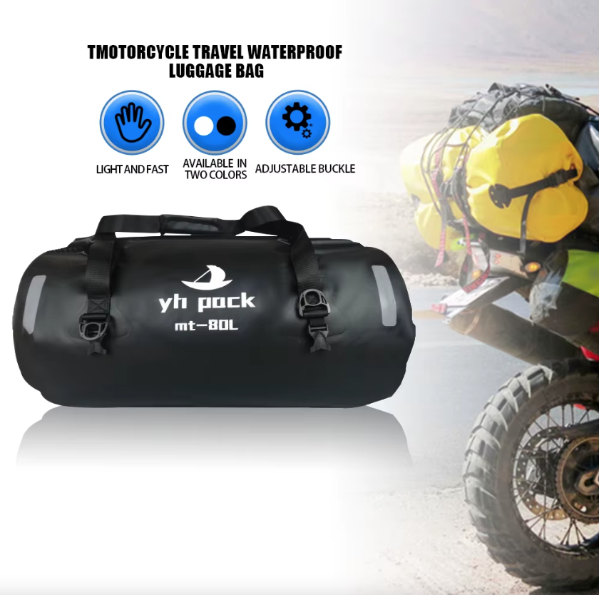 Vodotěsná taška na motocykl, MTB kufříková taška na kolo, zadní cestovní nosič zavazadel, přenosné sedlo, cyklistický doplněk 40L/80L
