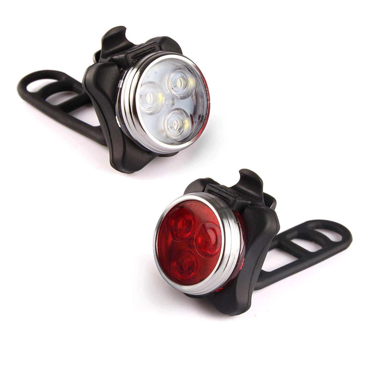 **USB dobíjecí světlo na kolo HJ-030 | Vodotěsné 3 LED přední světlo | 4 režimy | Cyklistická bezpečnost**