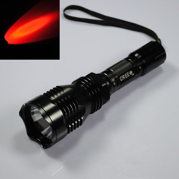 UniqueFire HS-802 Červené Světlo LED Baterka – Dlouhý Dosah 500m pro Lovce & Noční Aktivity. Vodotěsná!