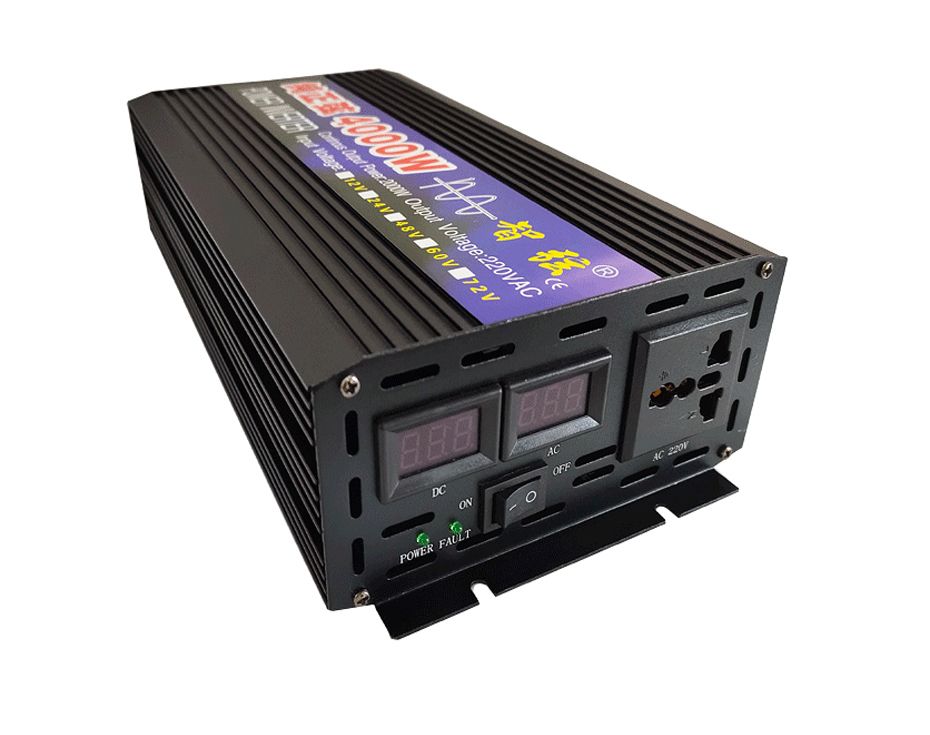 Střídač čistého sinusového průběhu 2000W 3000W 4000W s LED displejem pro citlivou elektroniku, záložní zdroj pro domácnost a kempování