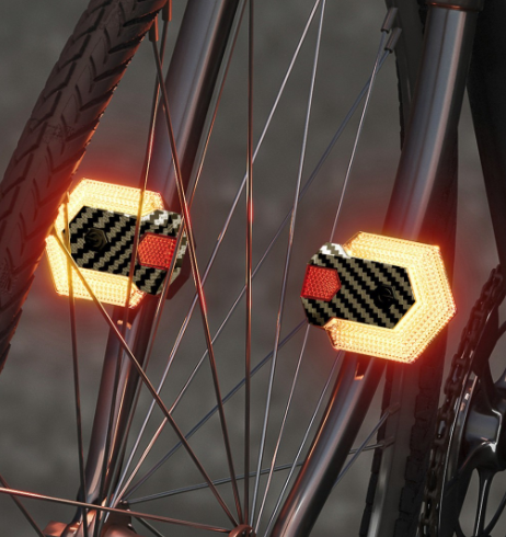 CarryBright Karbonové světlo na kolo | Blinkry na kolo USB dobíjecí, LED, přední+zadní, dálkové ovládání, vodotěsné
